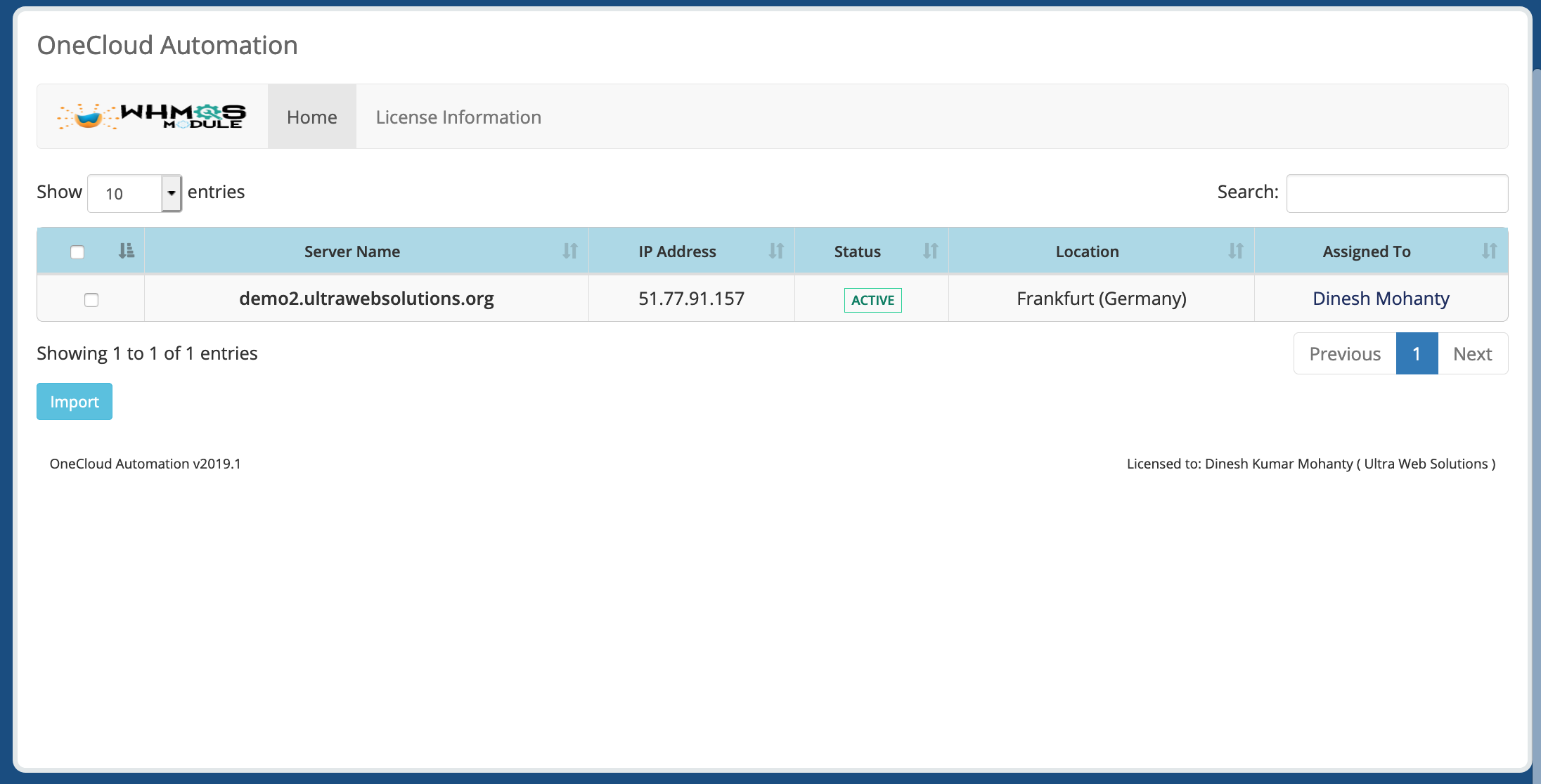 WHMCS Module - OneCloud (OneProvider VM) Automation