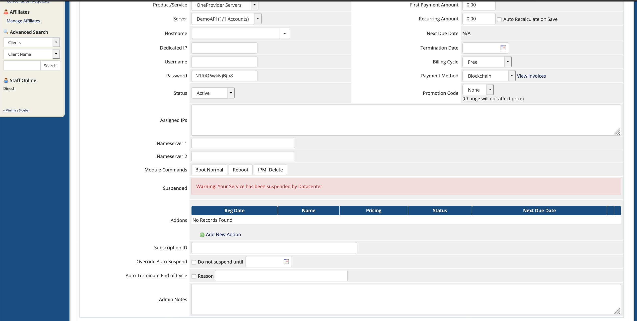 WHMCS Module - OneProvider Servers Automation