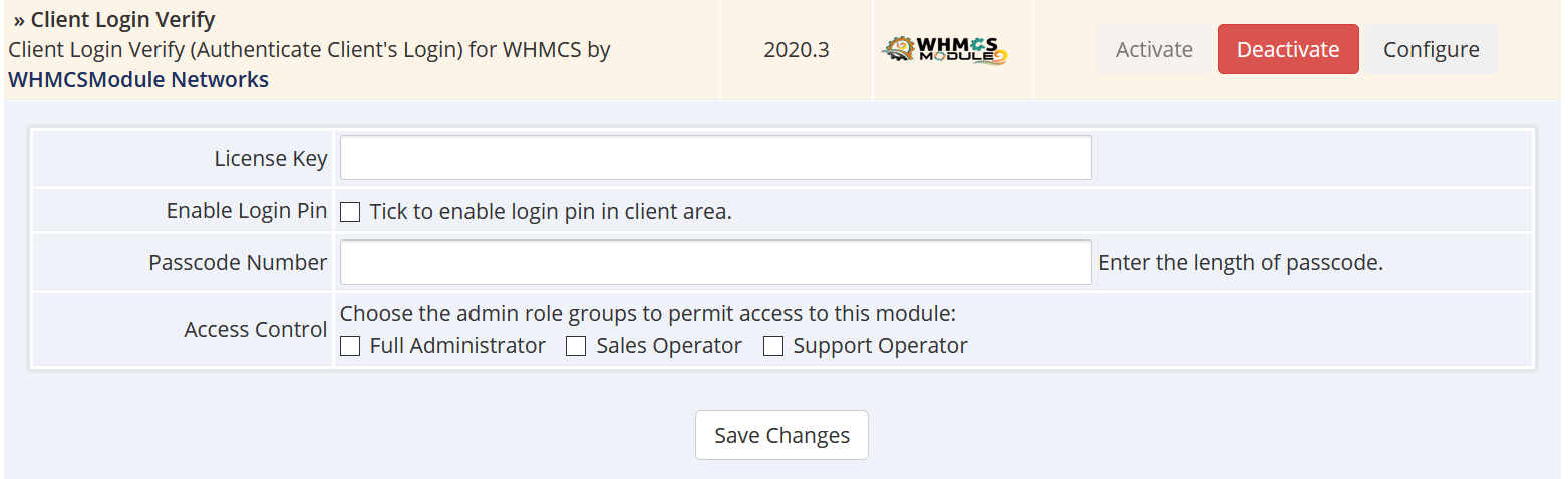 Client Login Verify for WHMCS