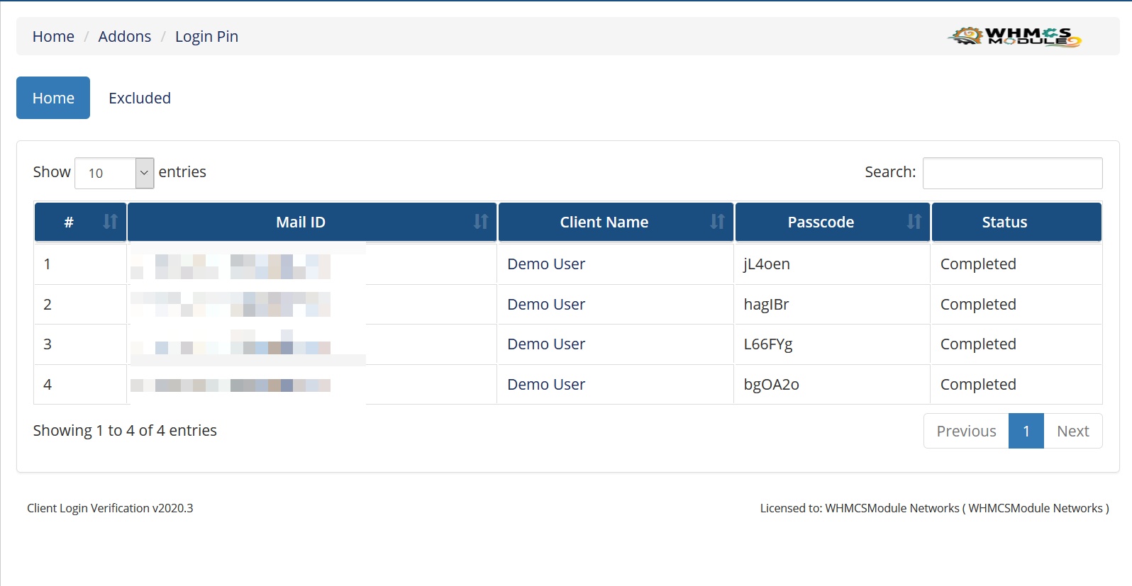 Client Login Verify Module for WHMCS