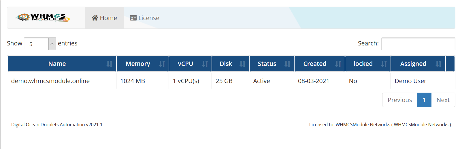 Droplets Automation WHMCS Module