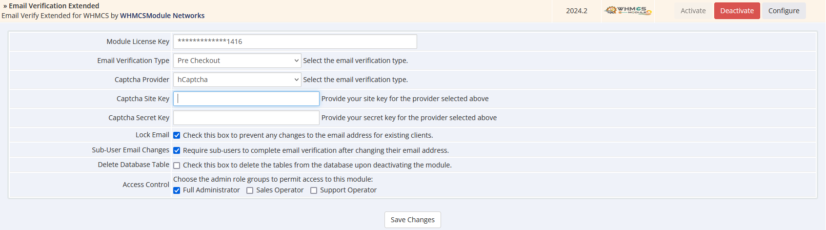 Email Verify Module for WHMCS