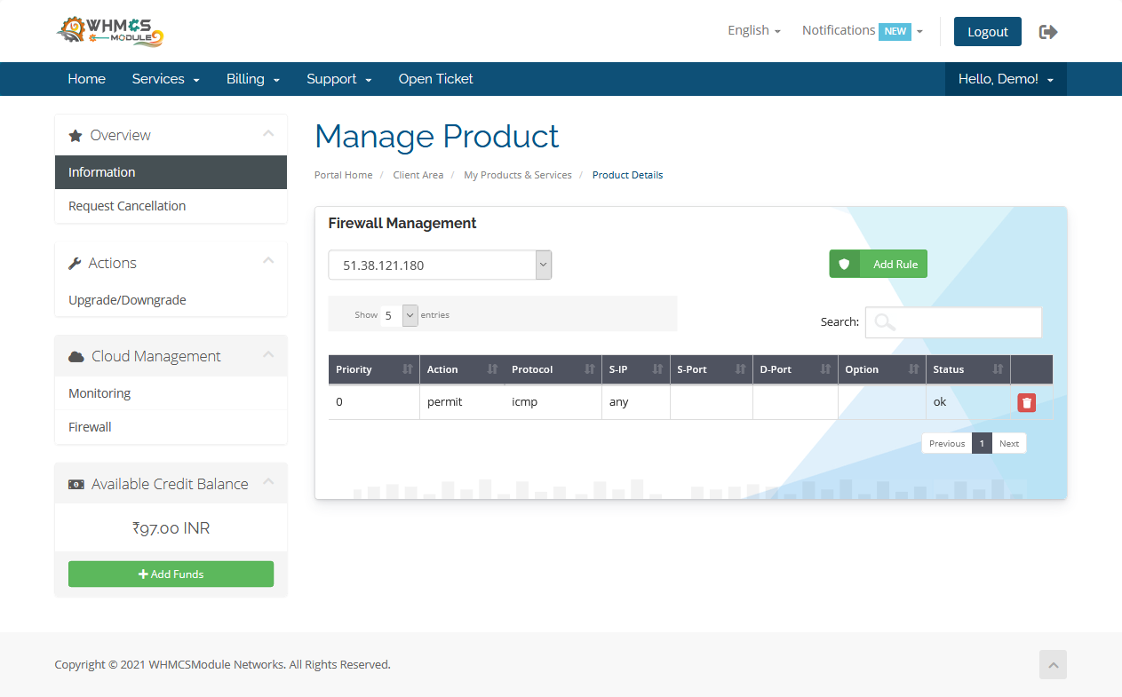 Openstack Cloud Automation WHMCS Module