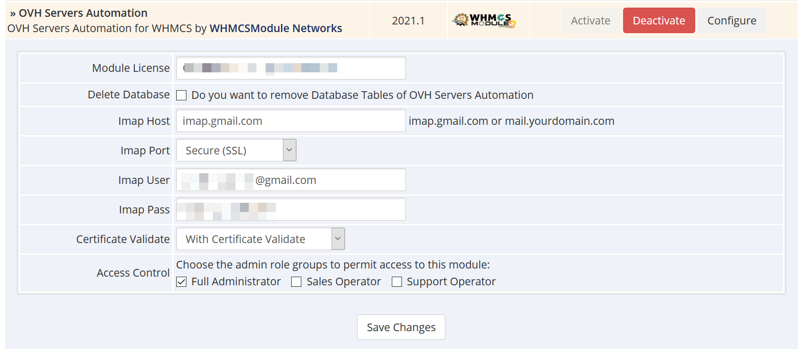 SoYouStart Automation WHMCS Module