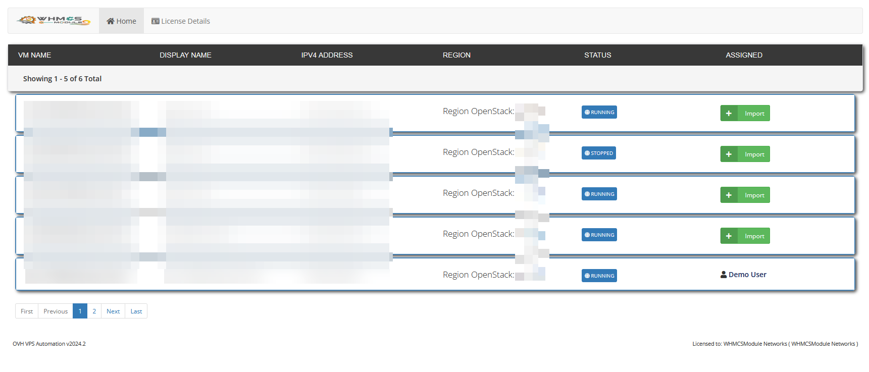 OVH Automation WHMCS Module