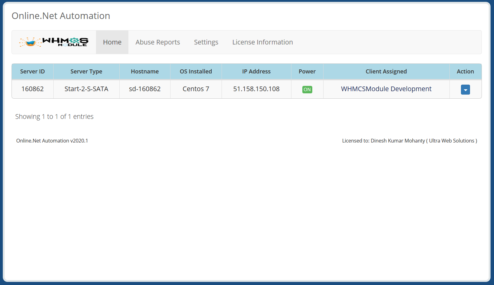 Scaleway (Online.net) Automation WHMCS Module