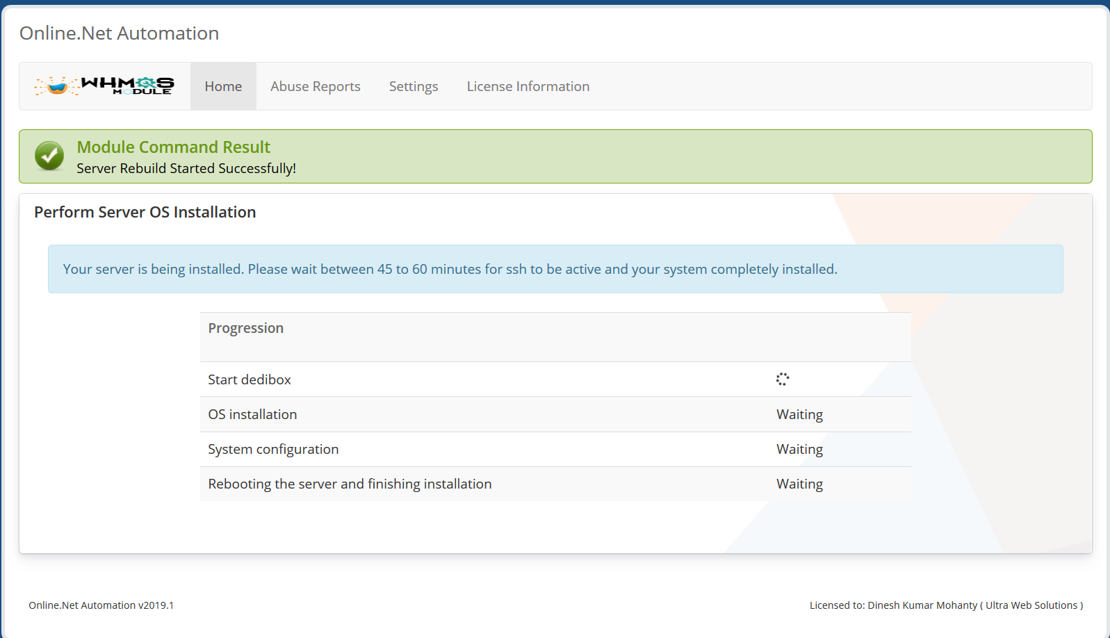 Scaleway (Online.net) Automation WHMCS Module