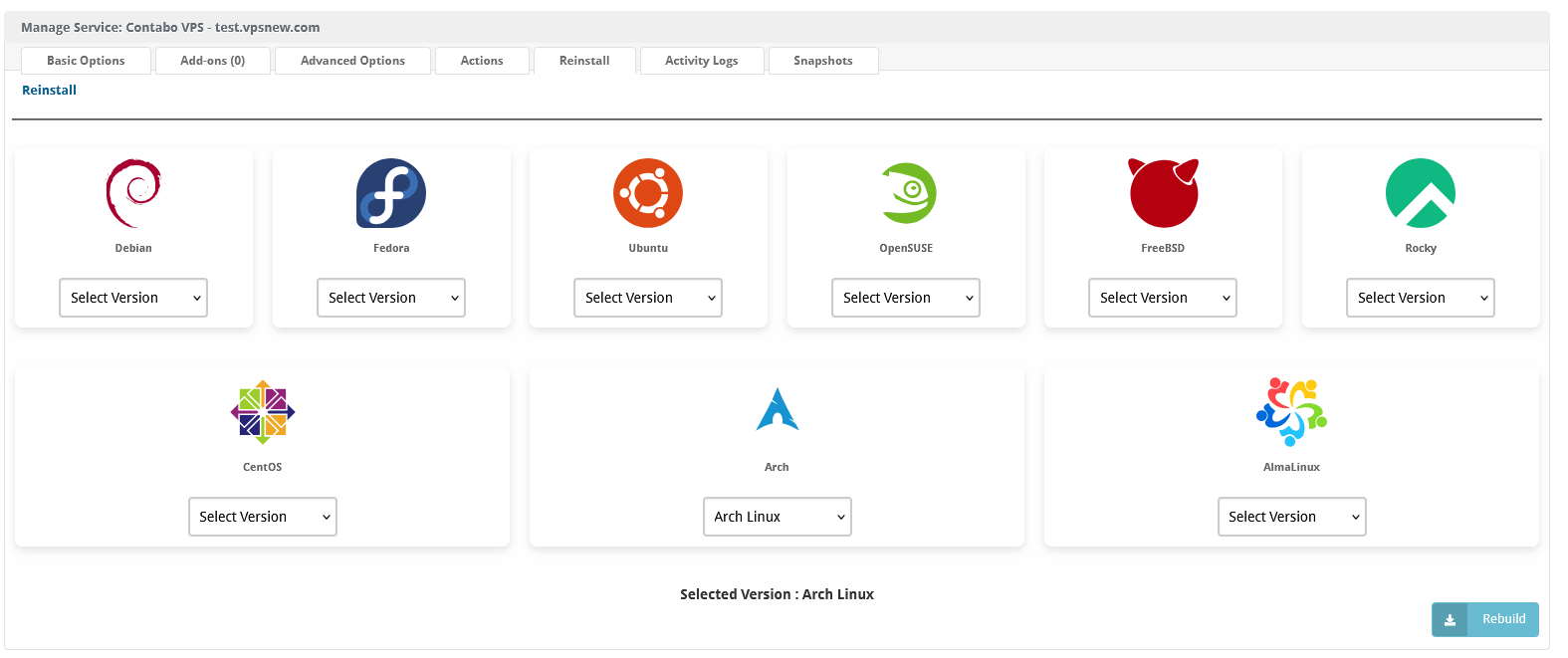 Contabo VPS Blesta Module