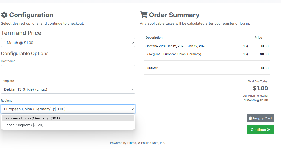 Contabo VPS Blesta Module