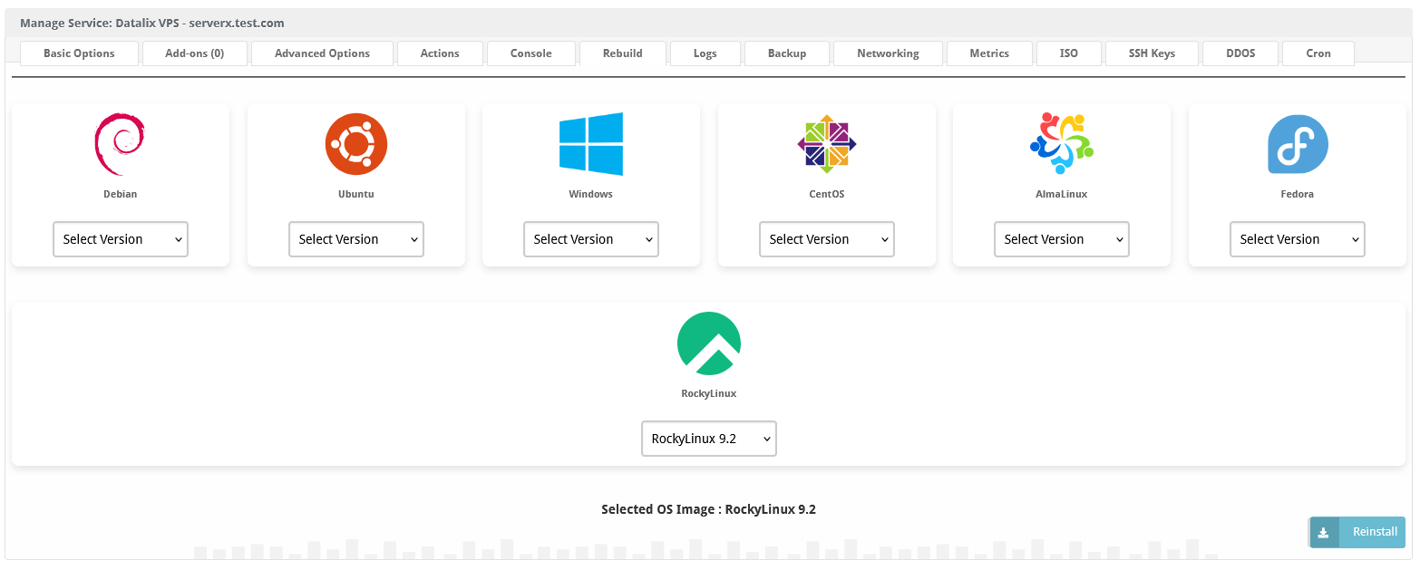 Datalix KVM VPS Automation Blesta Module