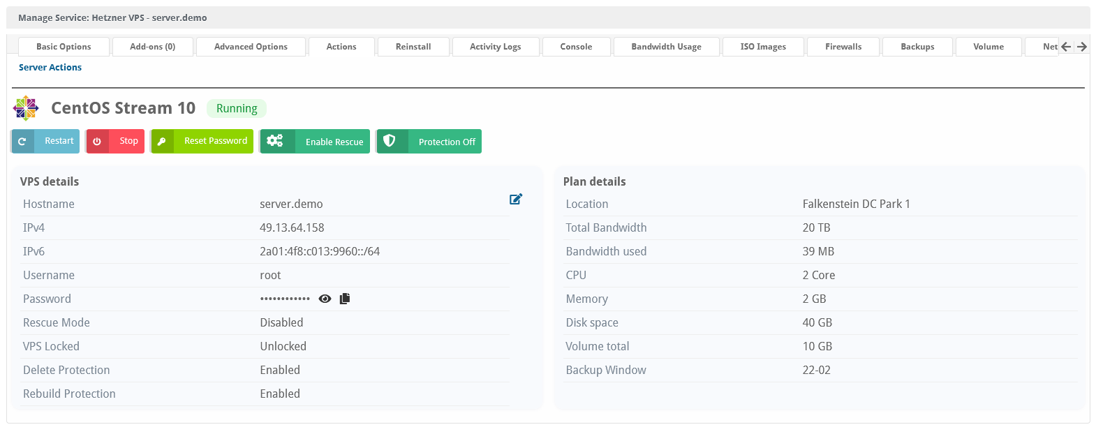 HetznerCloud VPS Blesta Module