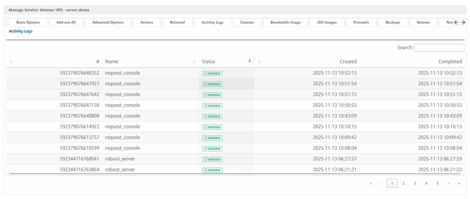 Hetzner VPS Blesta Module