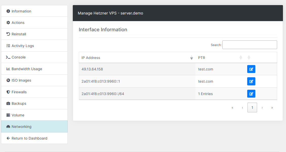 Hetzner VPS Blesta Module