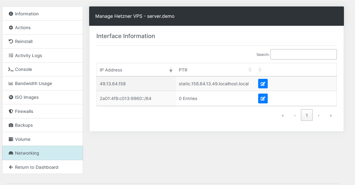 Hetzner VPS Blesta Module