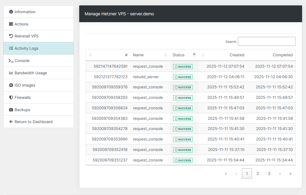 Hetzner VPS Blesta Module