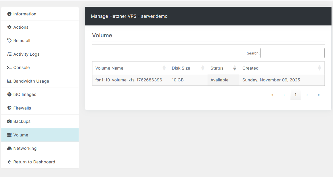 Hetzner VPS Blesta Module