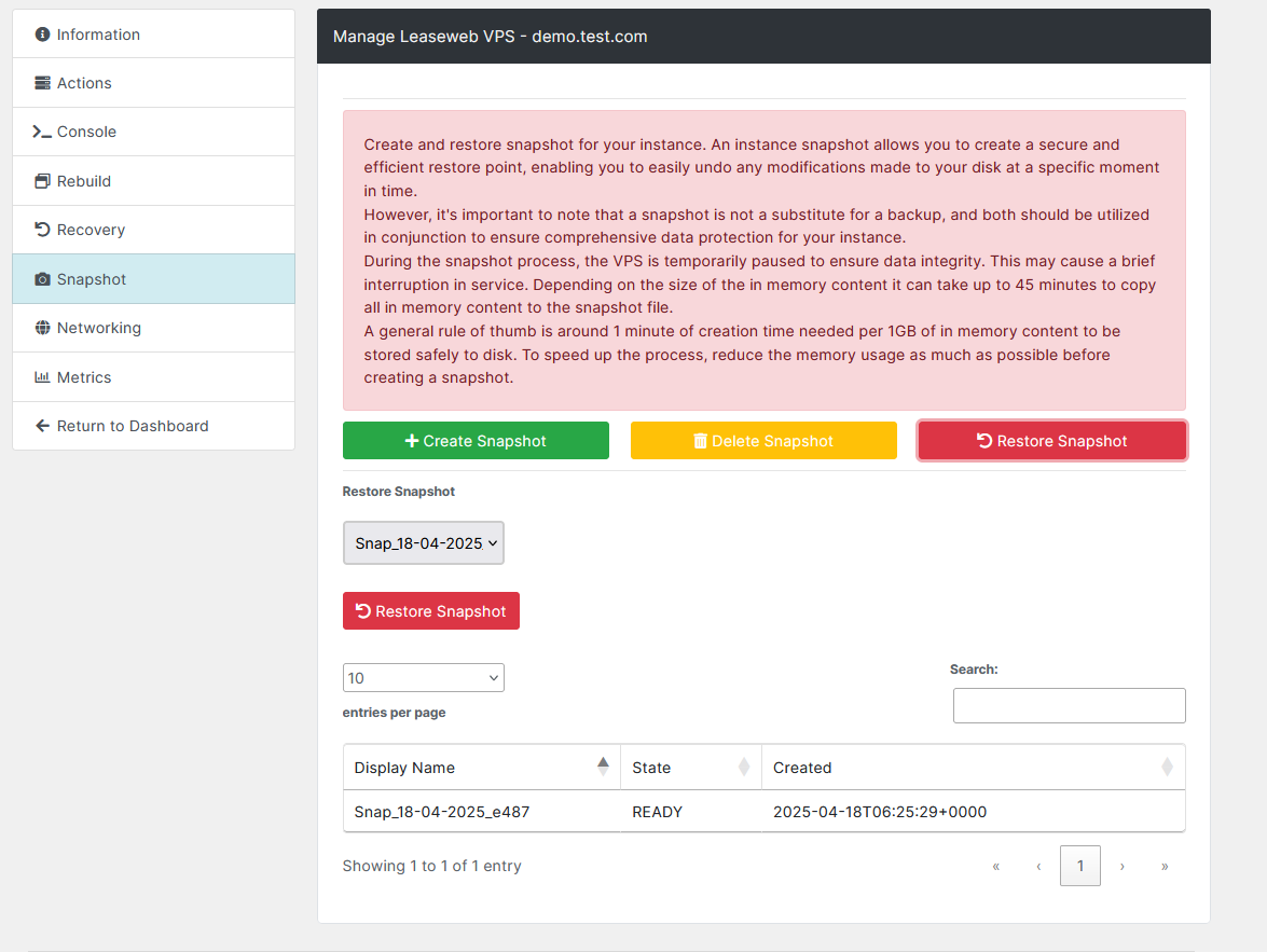 Leaseweb VPS Automation Blesta Module