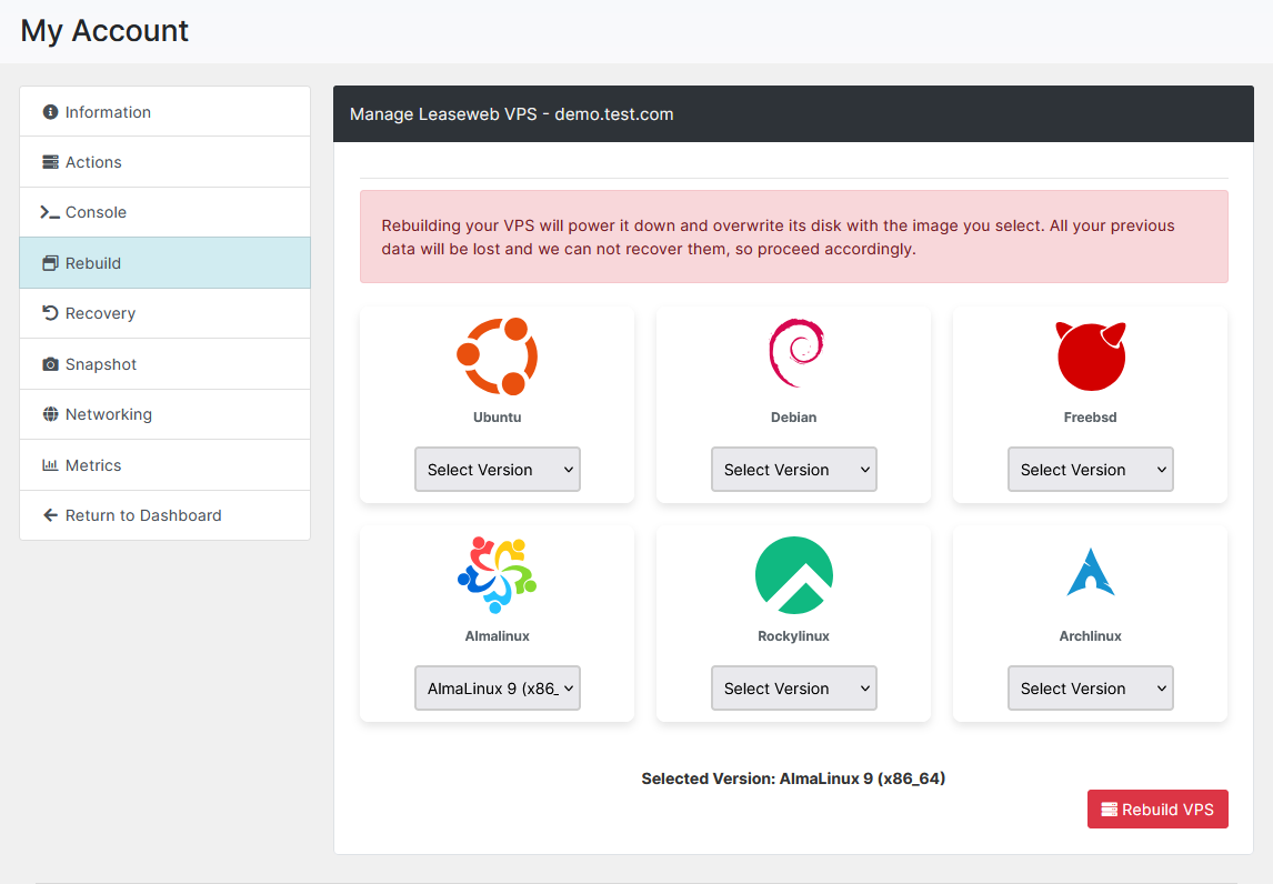 Leaseweb VPS for Blesta