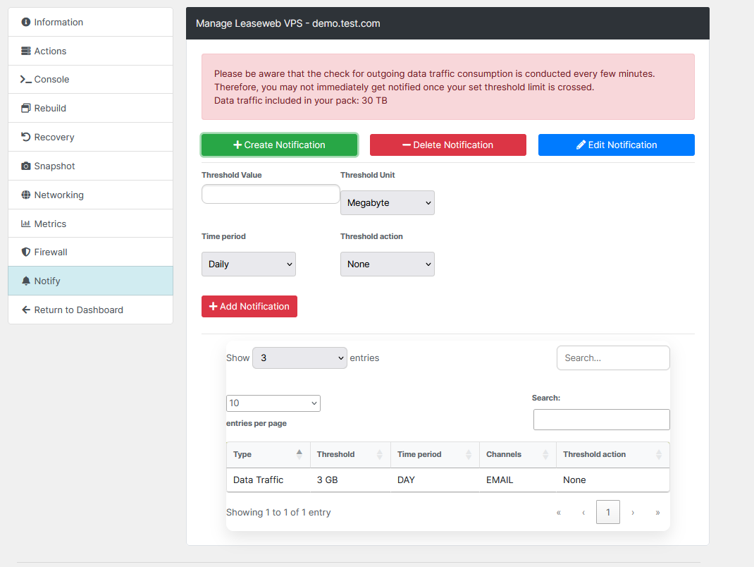 Leaseweb VPS Server Blesta Module