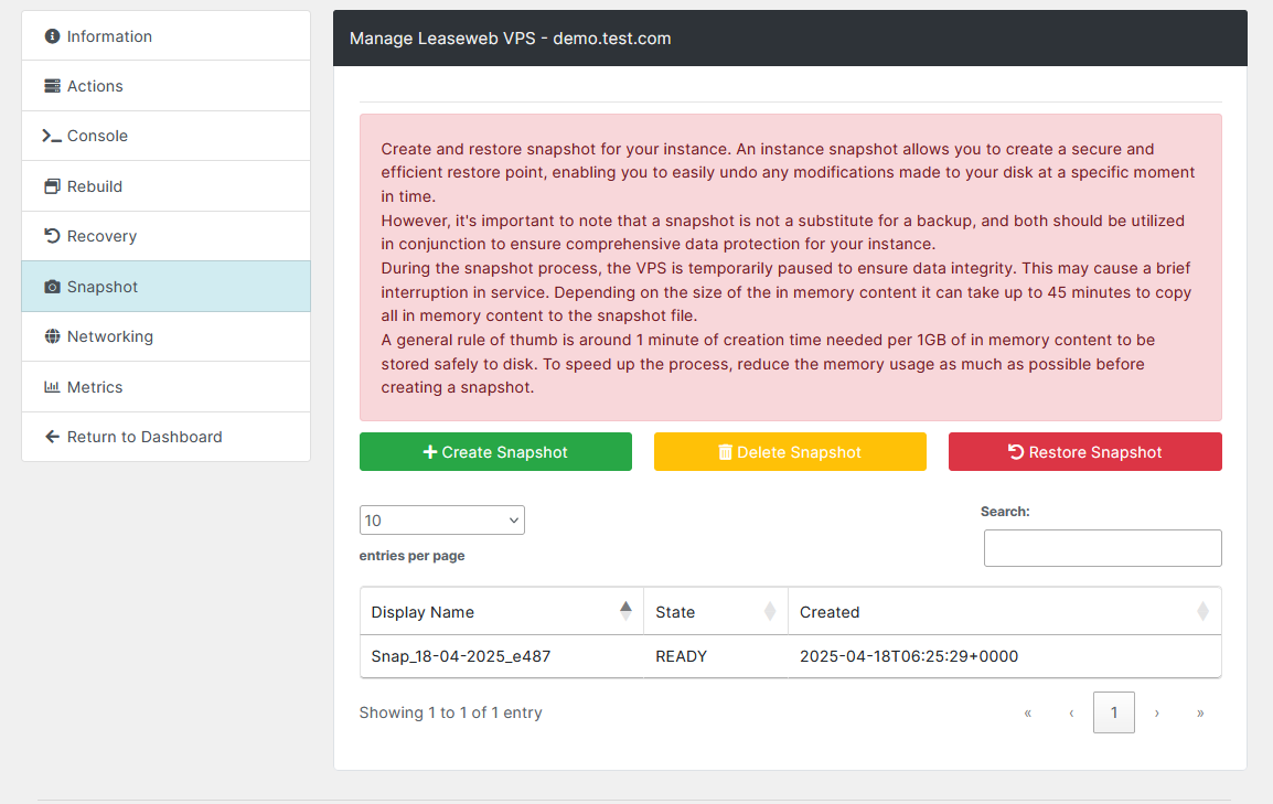 Leaseweb VPS Automation Blesta Module