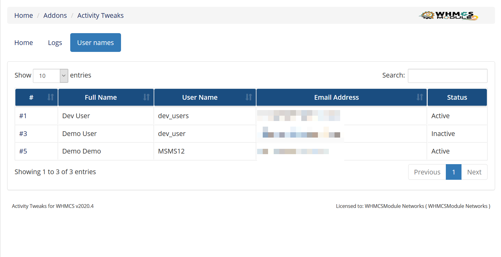 Tweaks Module for WHMCS