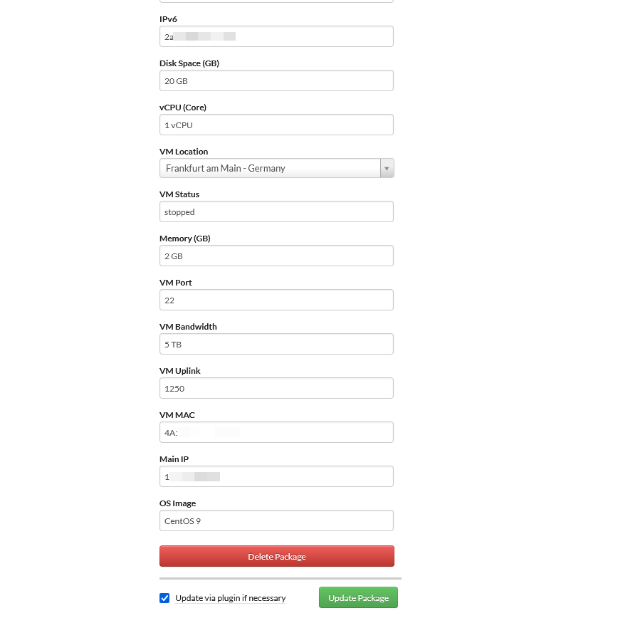 Datalix VPS Clientexec Module