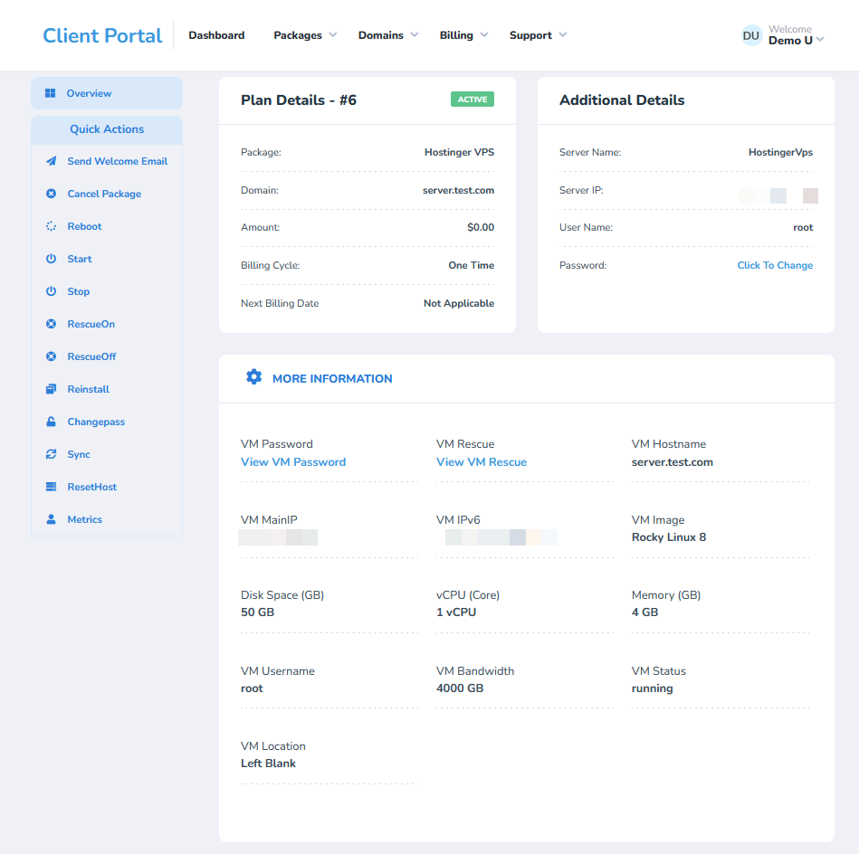 Hostinger VPS Clientexec Module