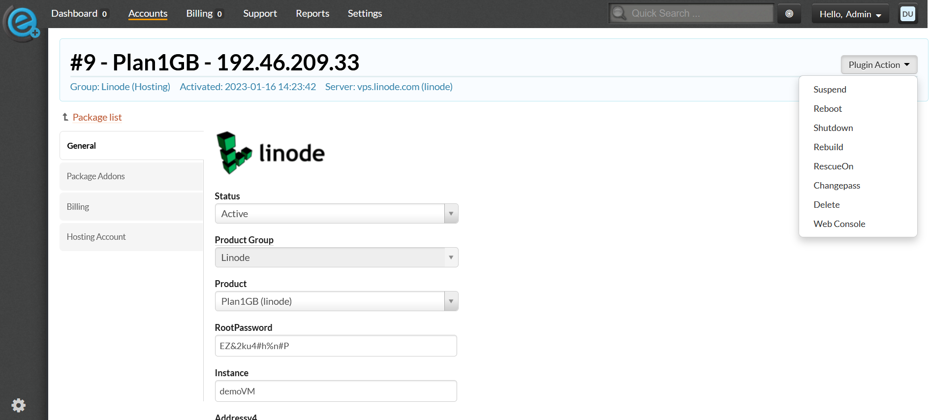 Linode VPS Clientexec Module