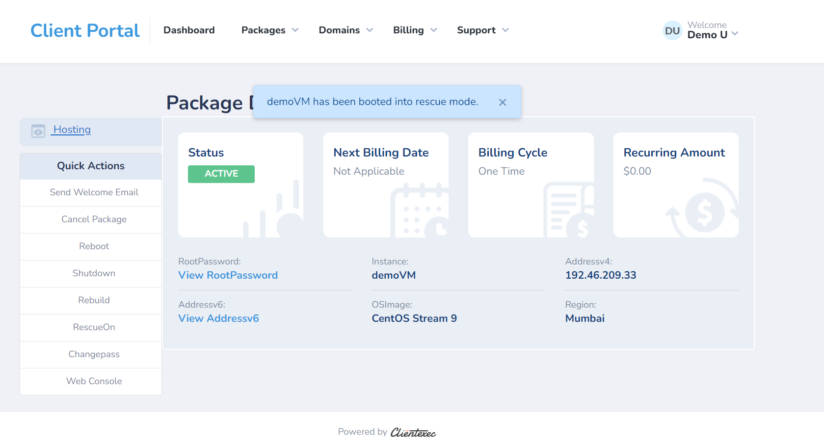 Linode Cloud Clientexec Module