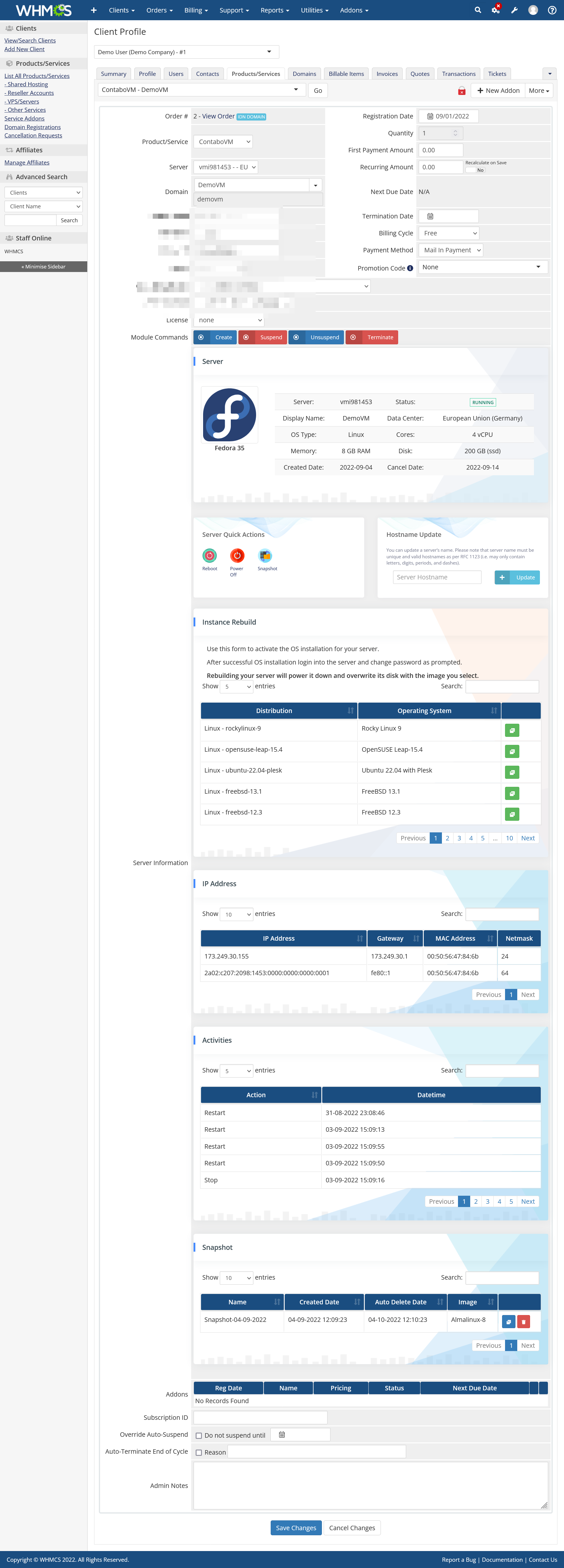 Contabo Cloud Automation WHMCS Module