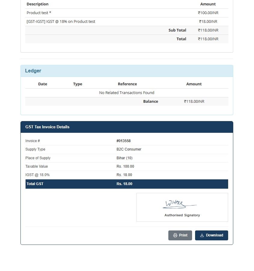GST Report WHMCS Module