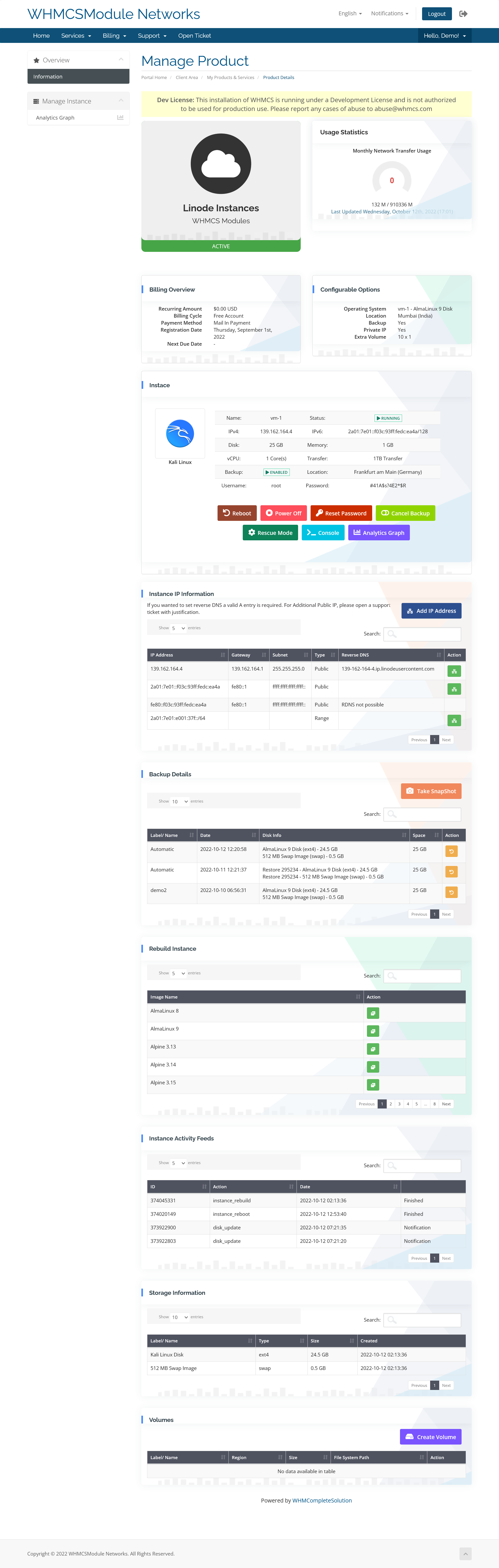 Linode Cloud Automation WHMCS Module