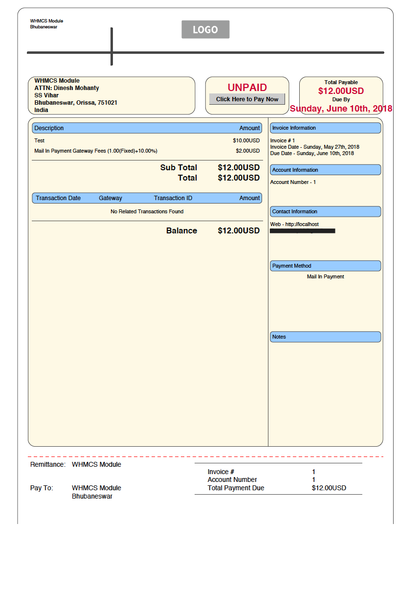 Custom PDF WHMCS Module