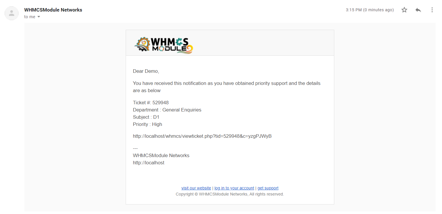 Ticket Priority support for WHMCS