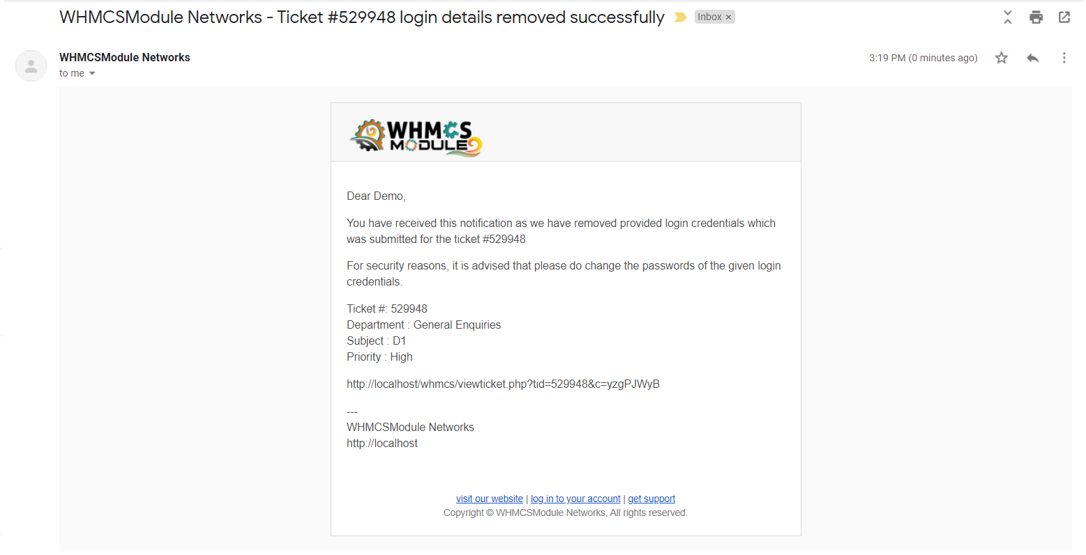 Sensitive Information for WHMCS