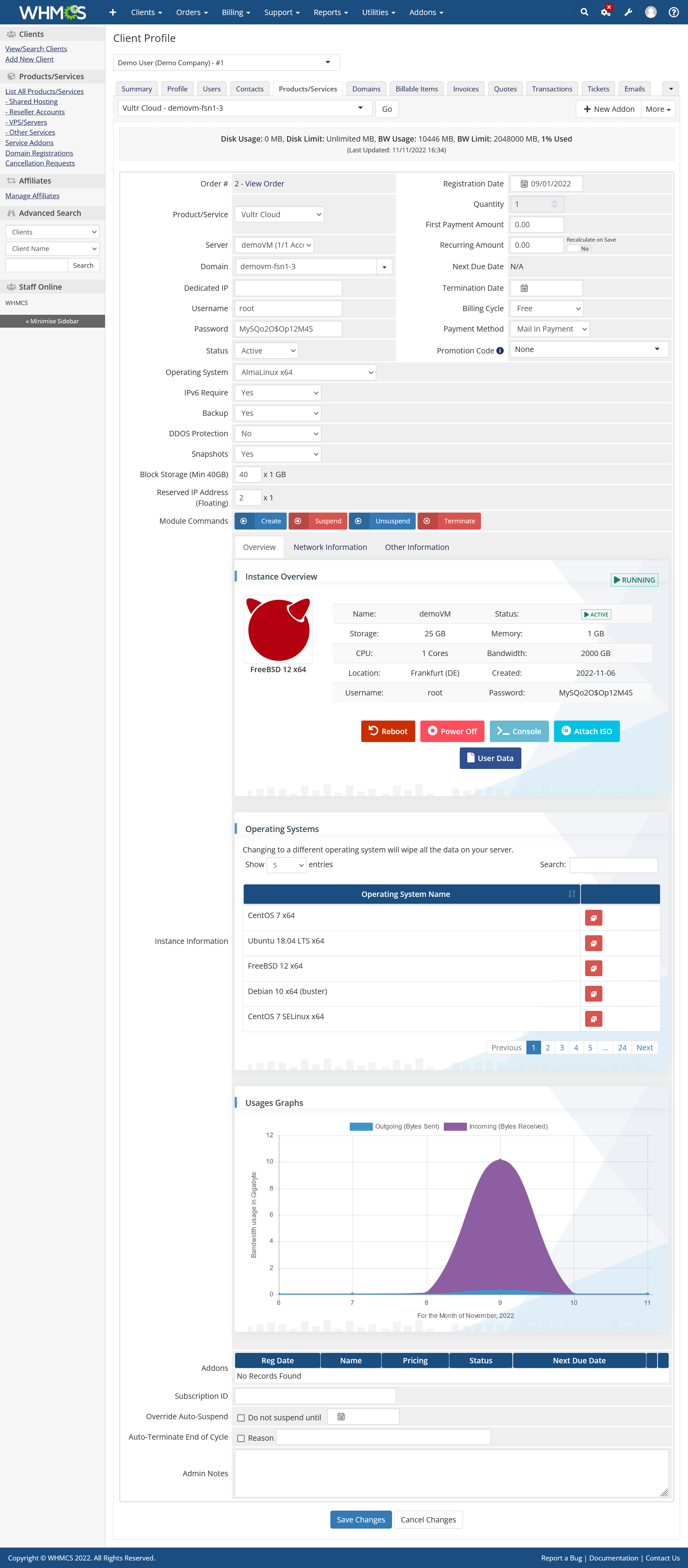 Vultr Cloud VPS Automation WHMCS Module