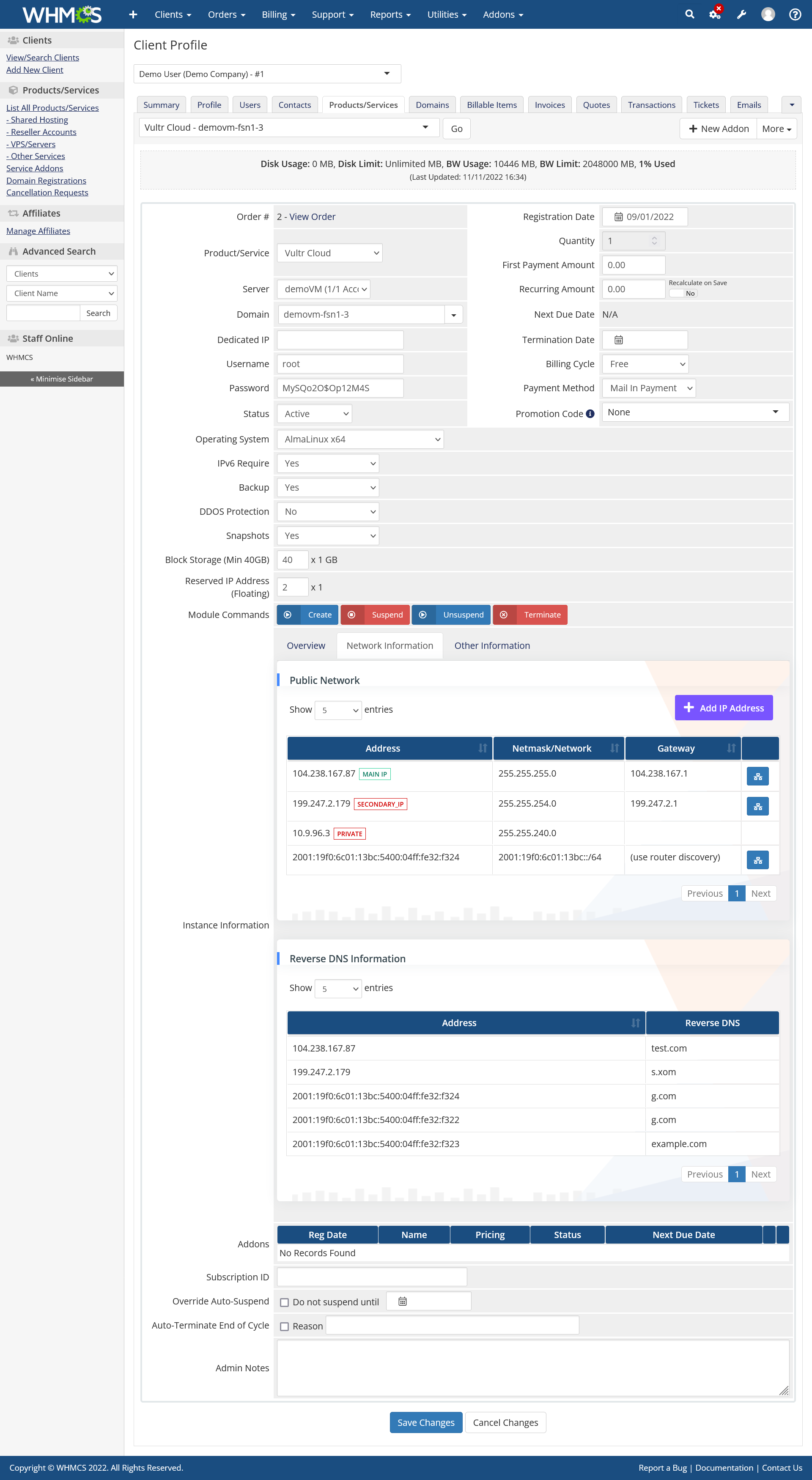 Vultr Cloud Automation WHMCS Module