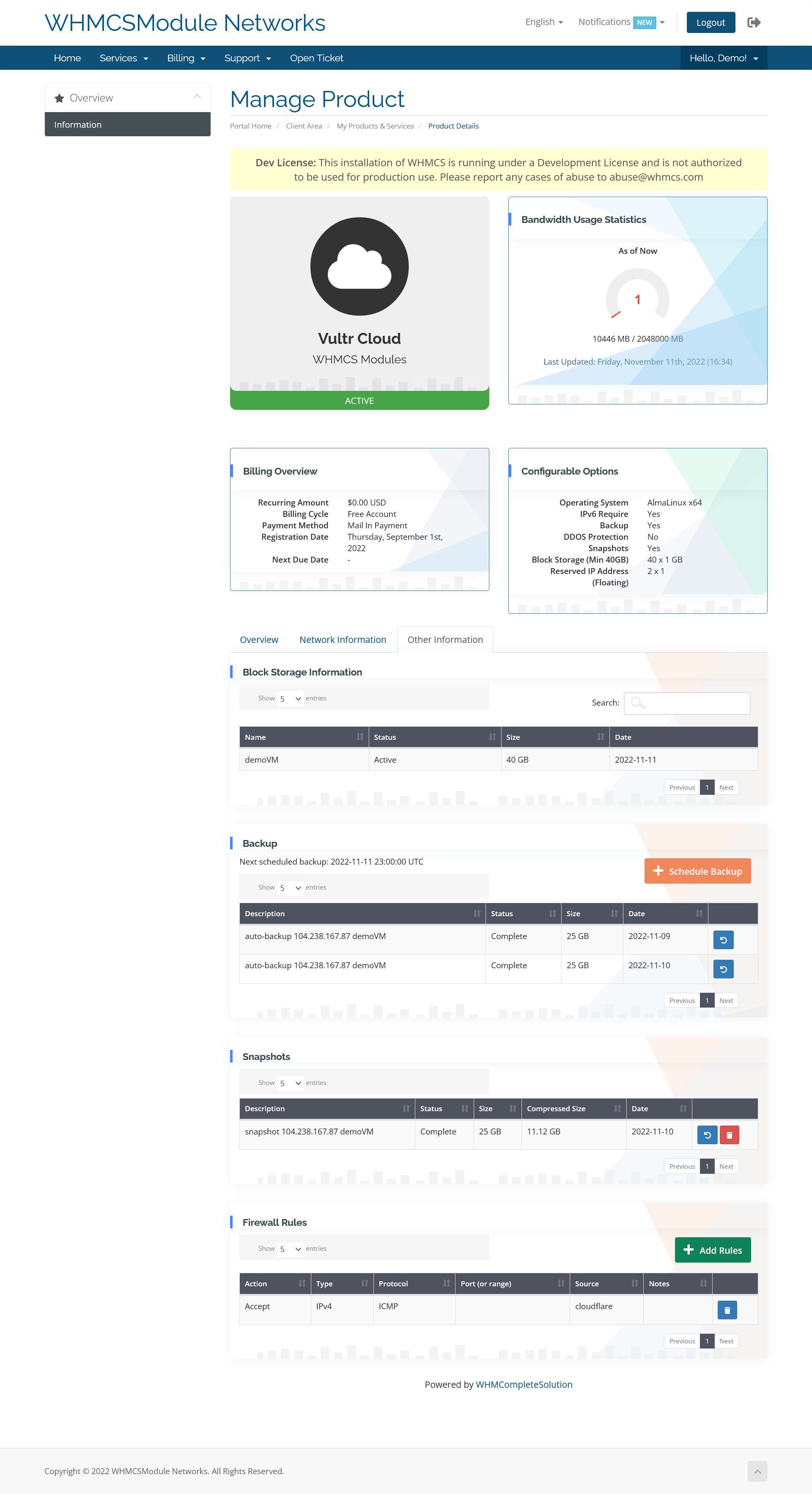 Vultr Instance Automation for WHMCS