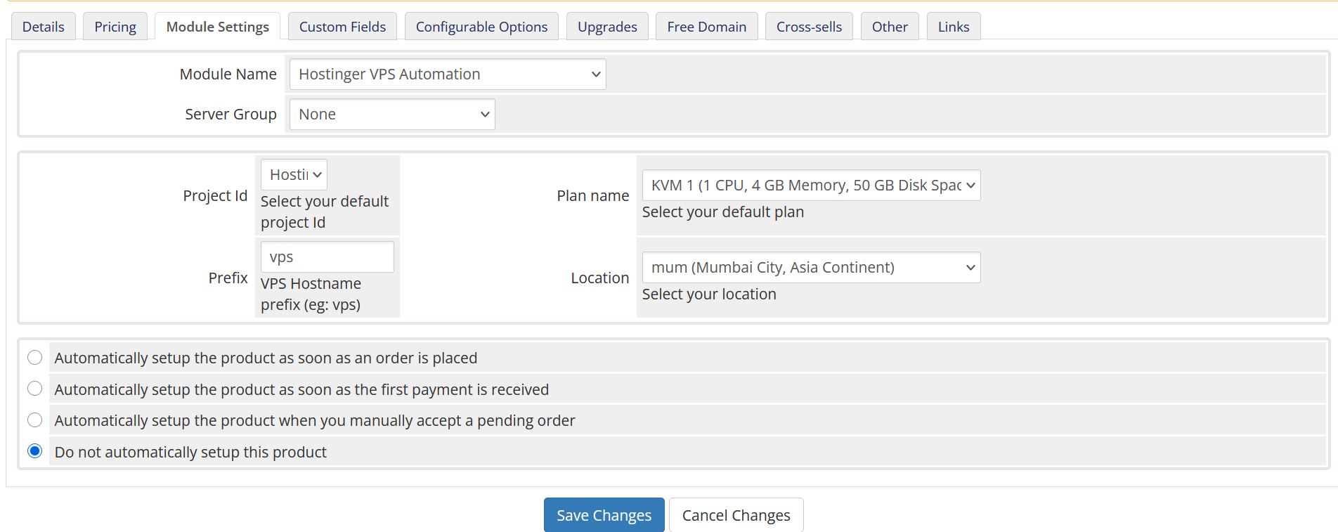 Hostinger Cloud Automation WHMCS Module