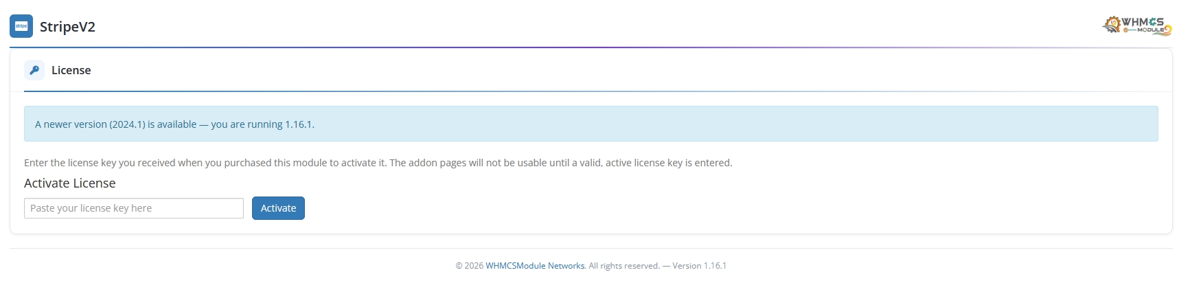 Stripe Payment Gateway Module for WHMCS