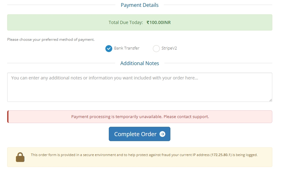Stripe Payment Gateway Module for WHMCS
