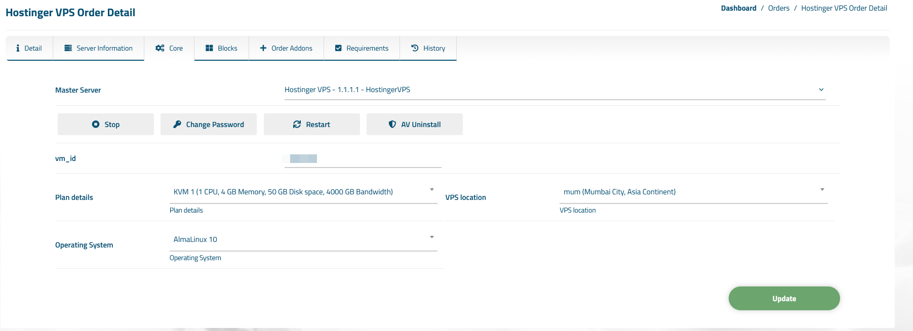 Hostinger Cloud Automation WISECP Module