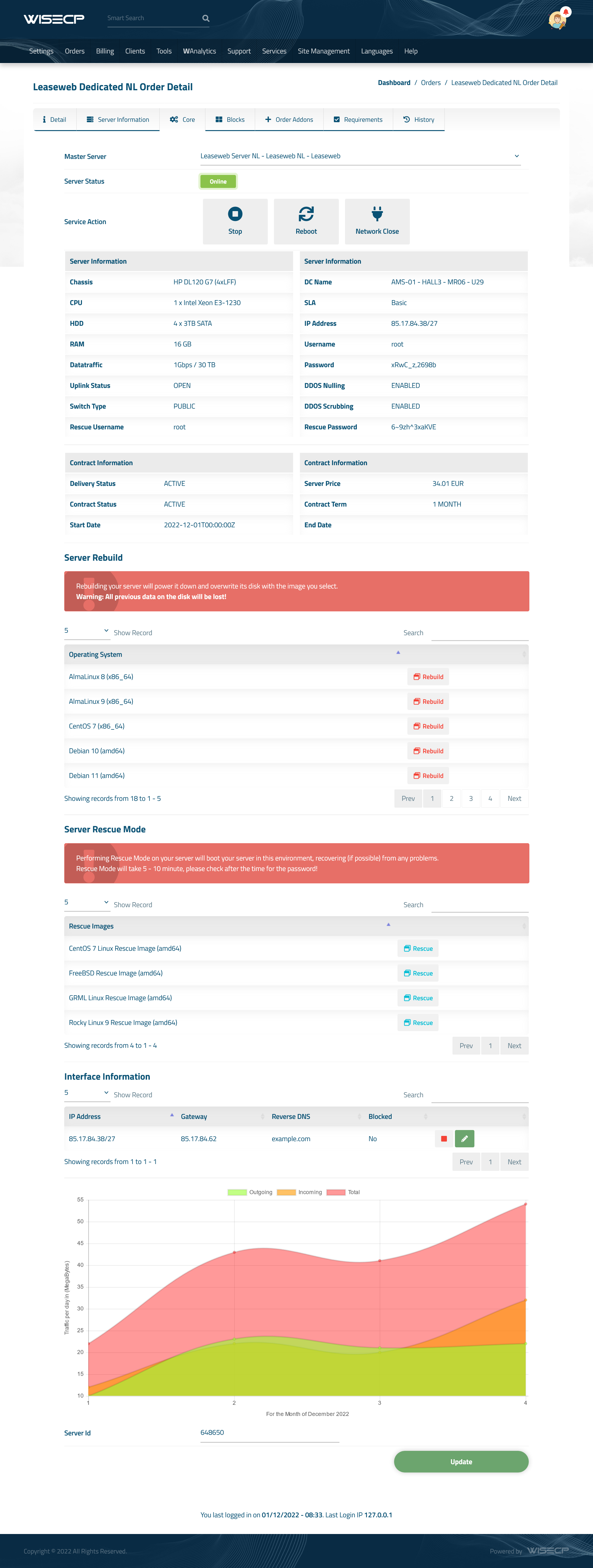 Leaseweb Server Automation WISECP Module