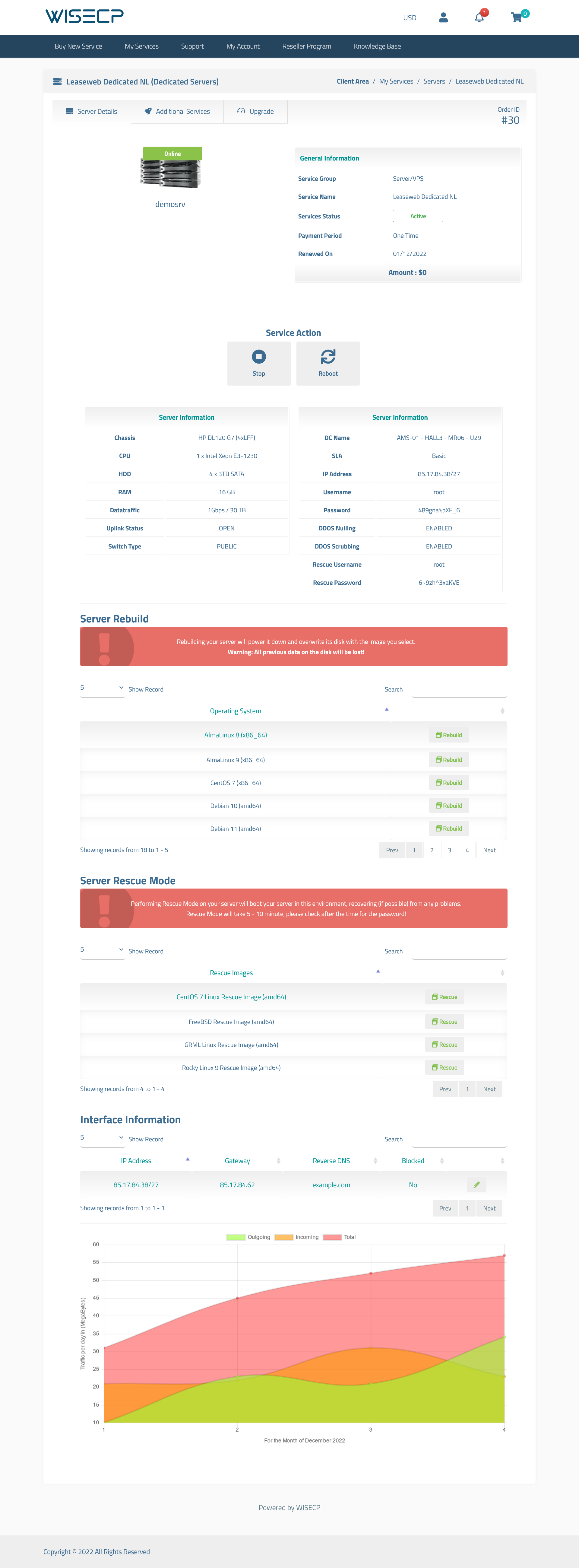 Leaseweb Dedicated Server(s) Automation WISECP Module