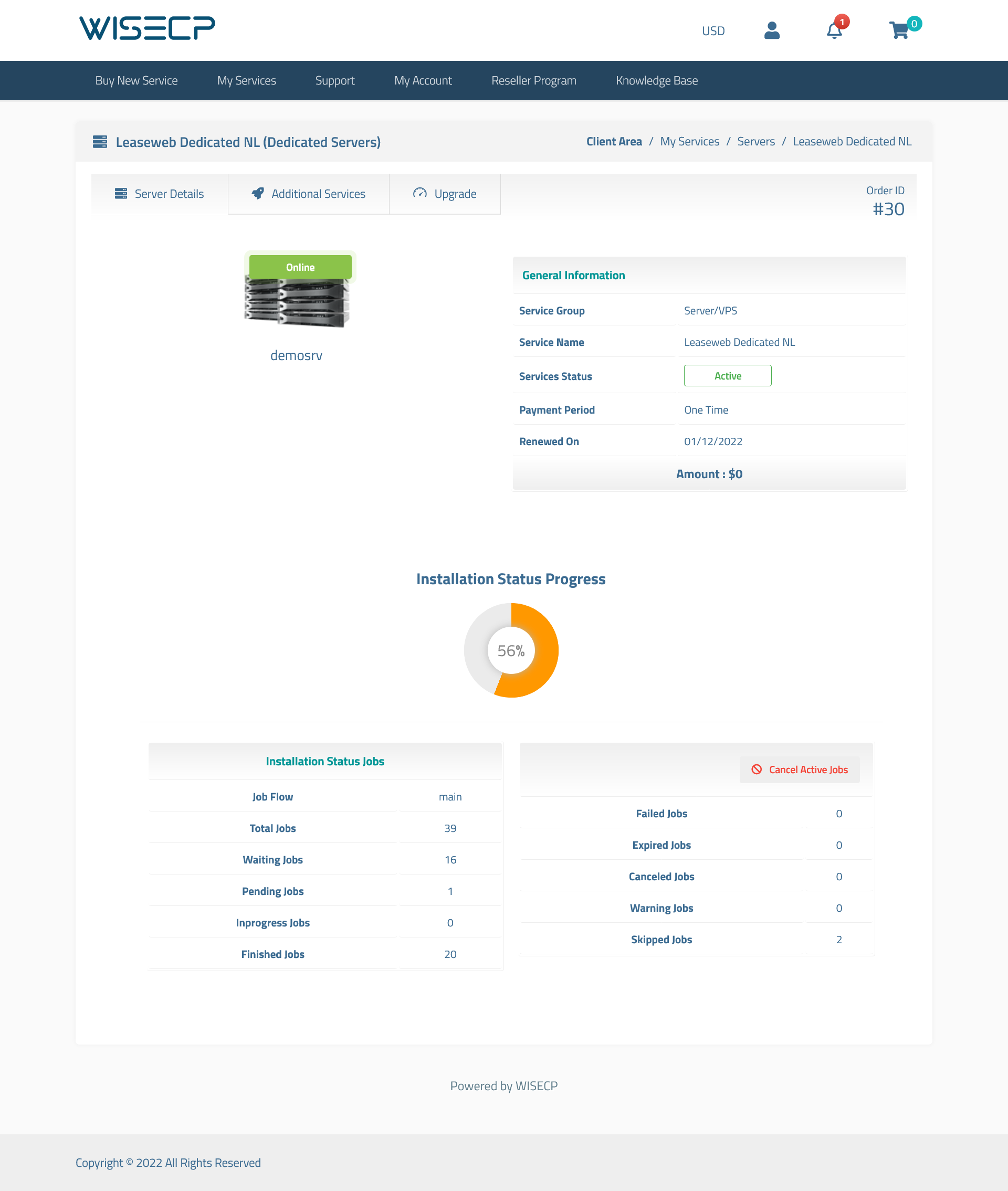 Leaseweb Automation WISECP Module