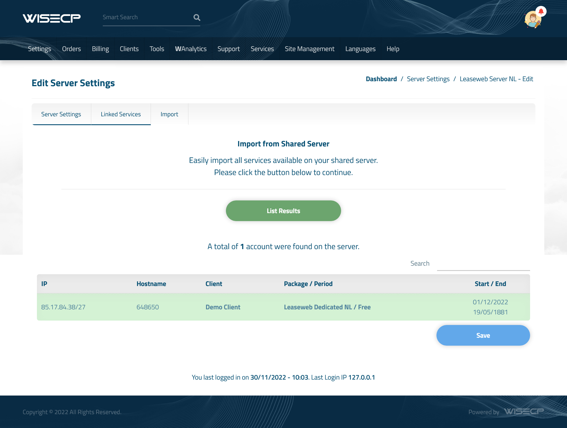 Leaseweb Automation WISECP Module