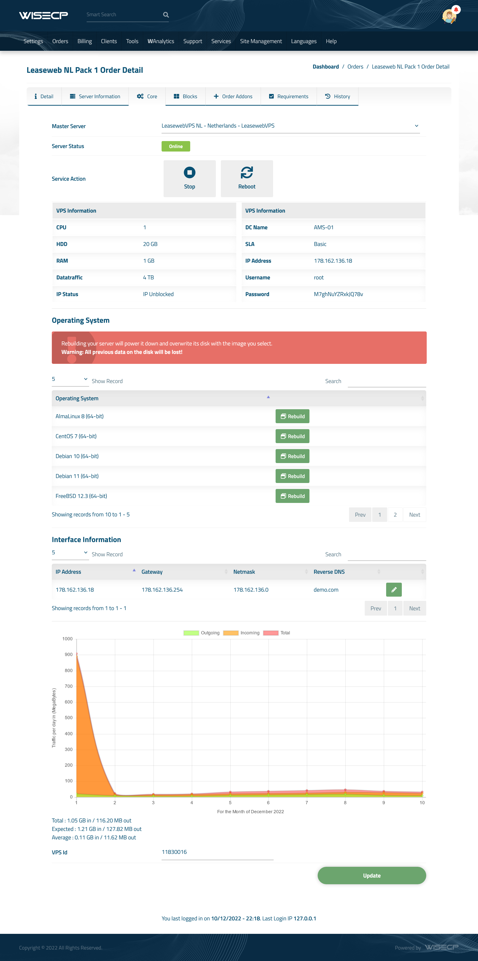 Leaseweb VPS Automation WISECP Module