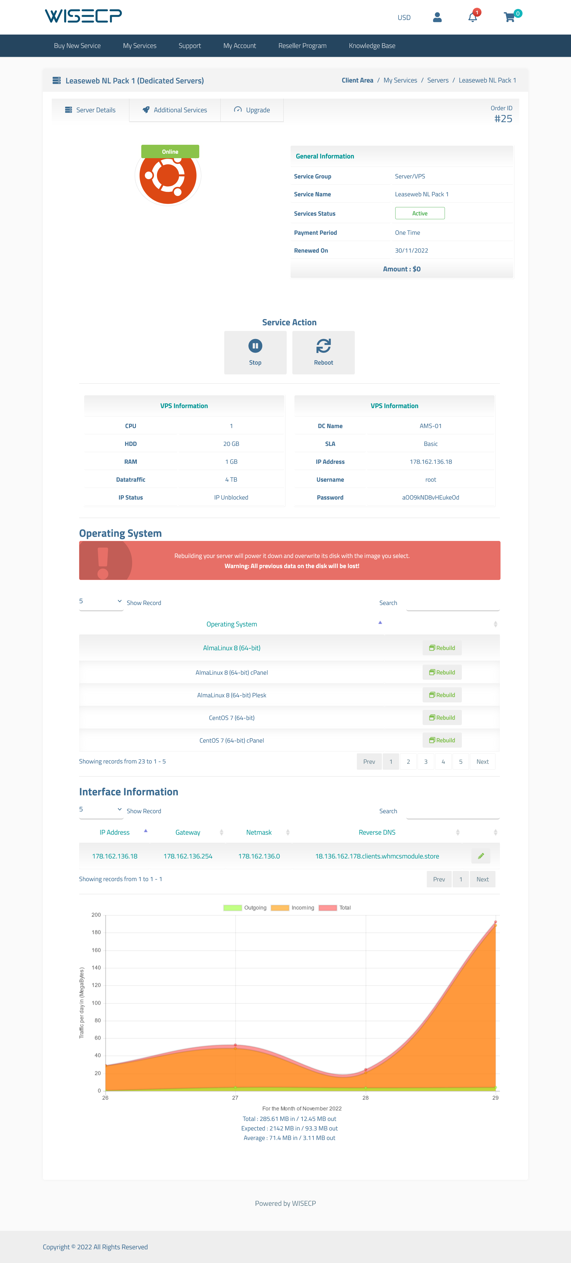 Leaseweb VPS Automation WISECP Module