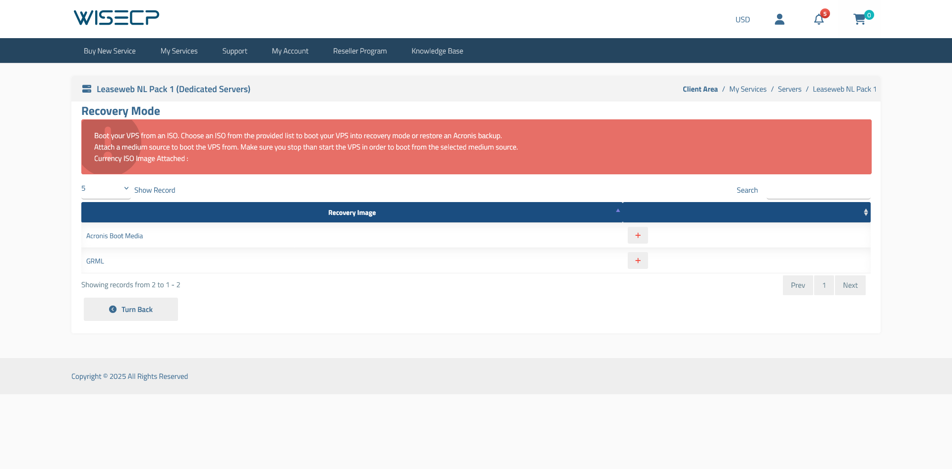 Leaseweb VPS Automation WISECP Module