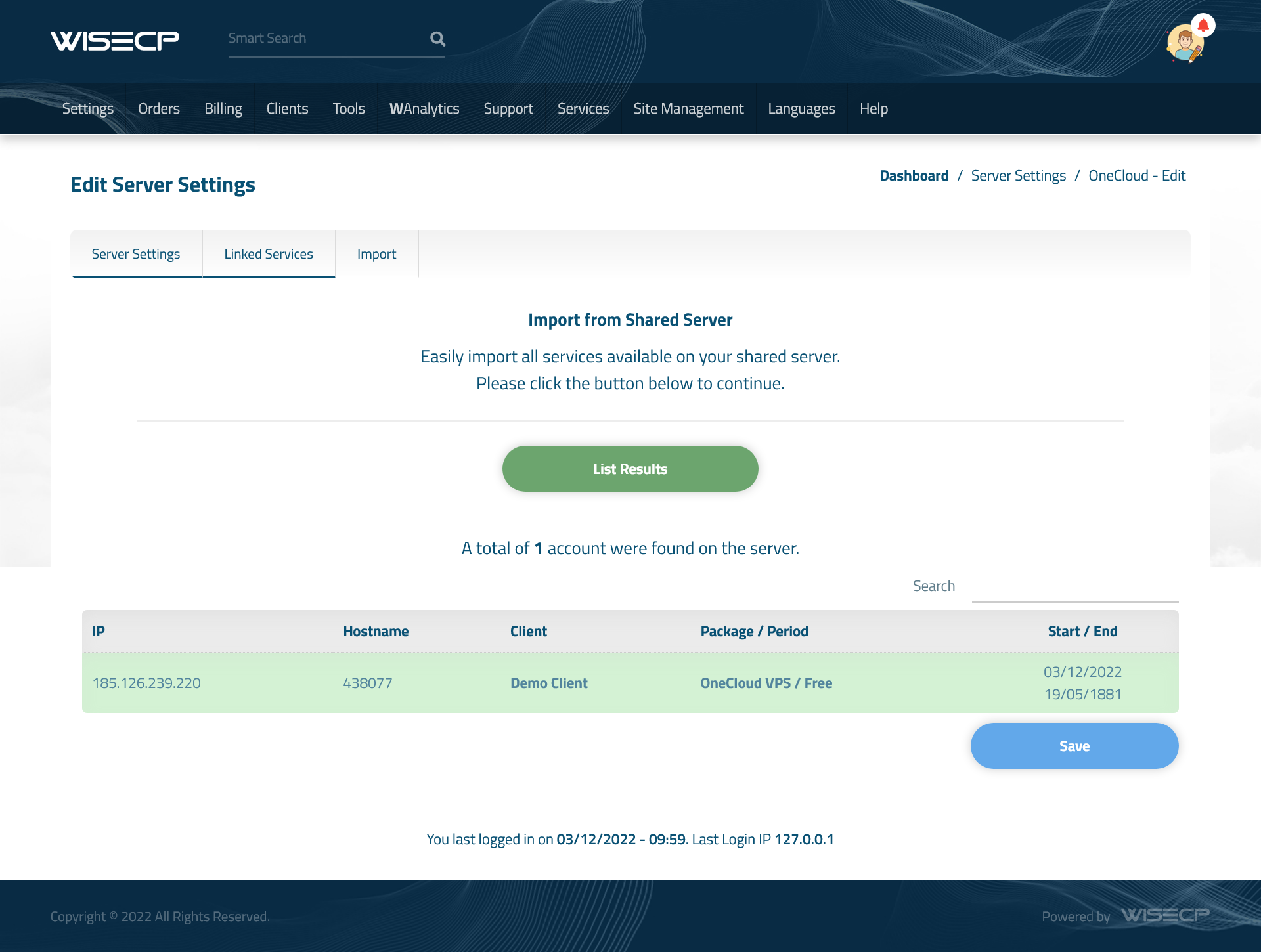 Oneprovider Cloud Automation WISECP Module